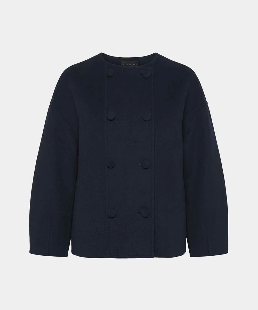 VZJGD05810 TARA JARMON(タラ ジャーモン) ダブルフェイスウールジャケット ミッドナイトブルー