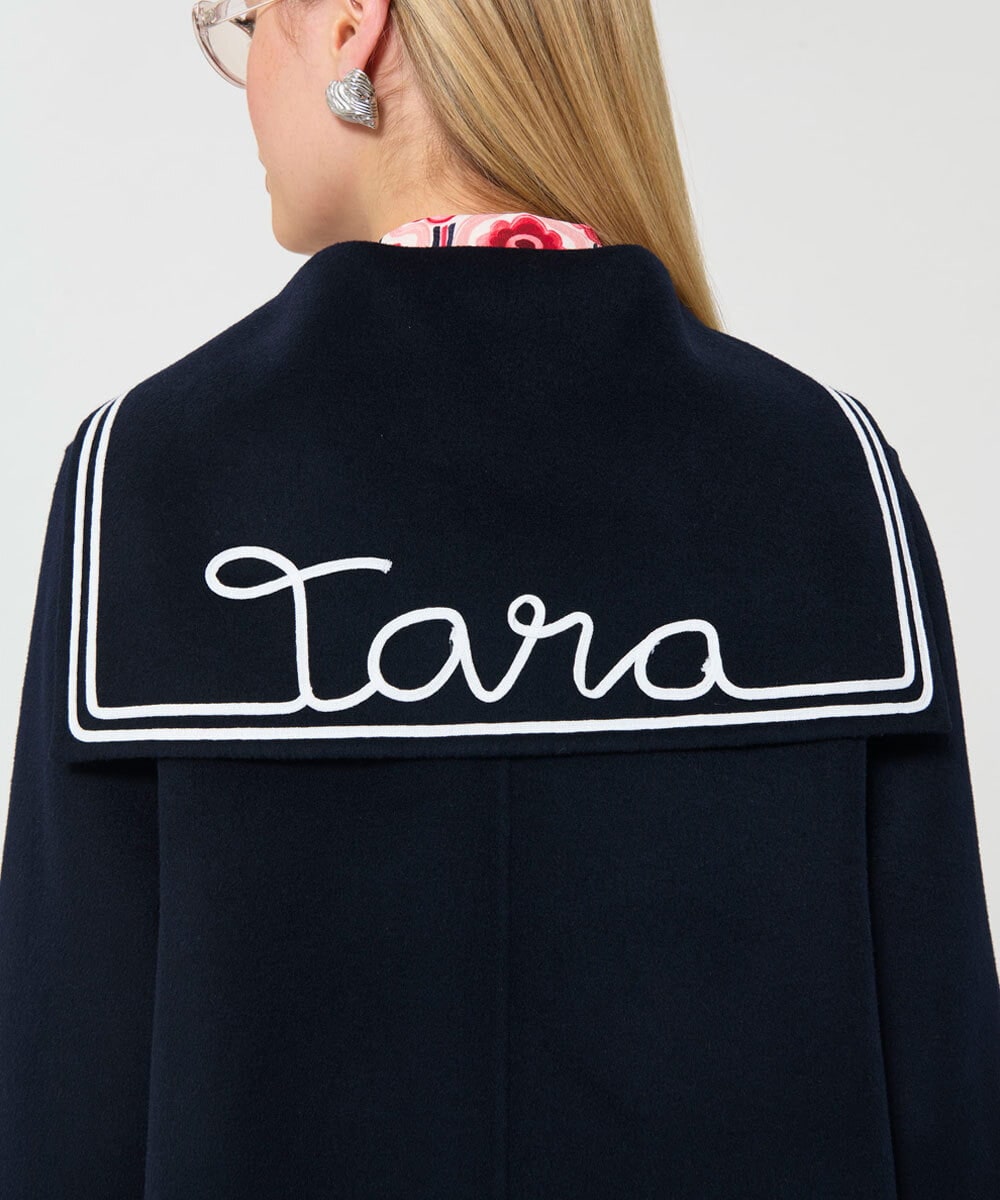 VZJGD06890 TARA JARMON(タラ ジャーモン) ダブルフェイスウールジャケット ミッドナイトブルー