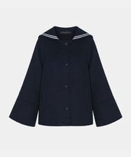 VZJGD06890 TARA JARMON(タラ ジャーモン) ダブルフェイスウールジャケット ミッドナイトブルー