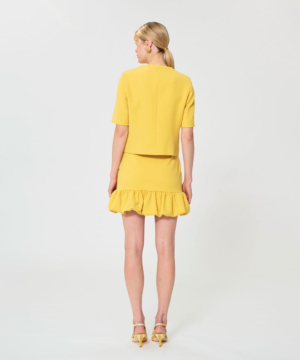 VZJGD08670 TARA JARMON(タラ ジャーモン) ヘビークレープジャケット ミモザイエロー