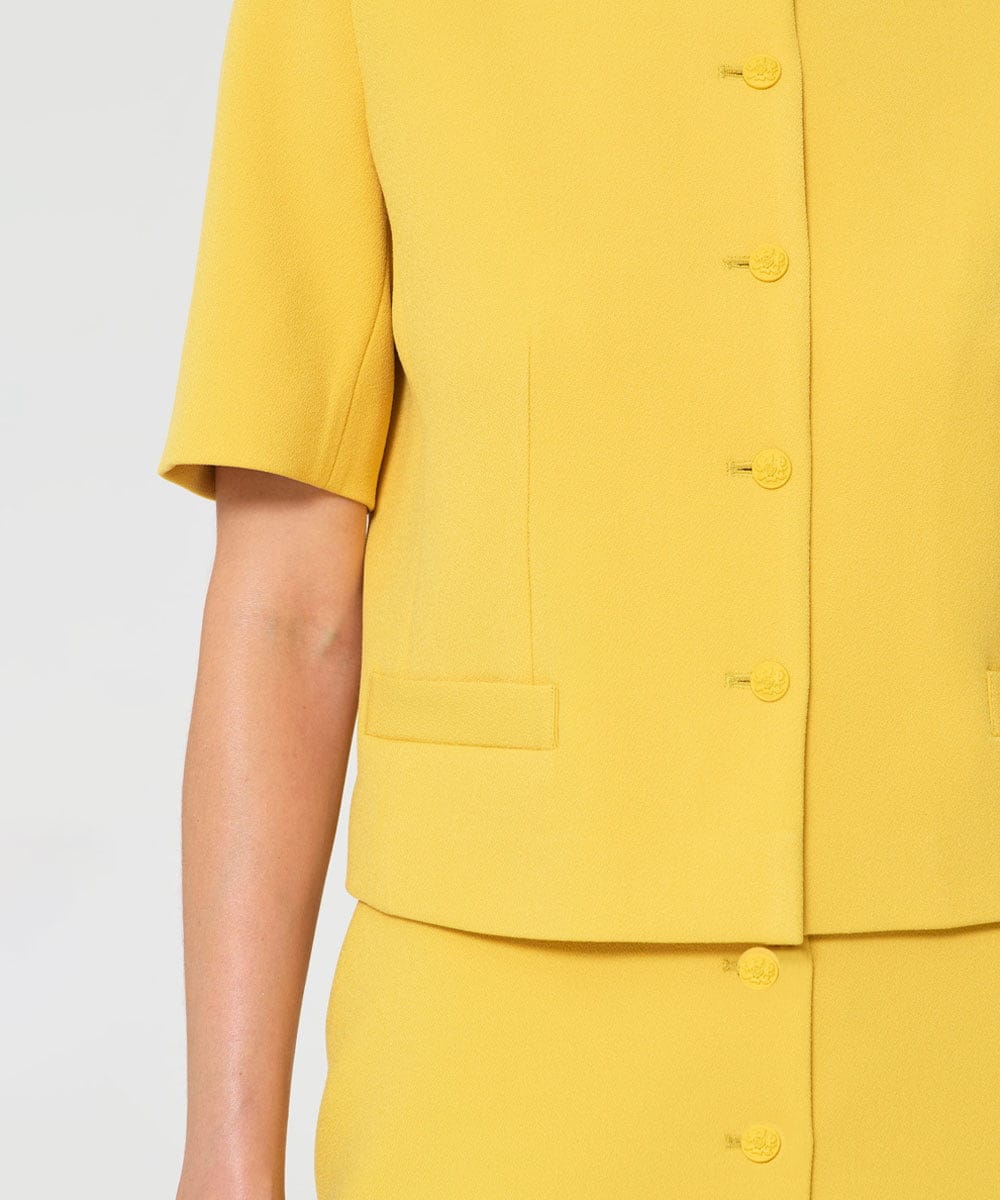 VZJGD08670 TARA JARMON(タラ ジャーモン) ヘビークレープジャケット ミモザイエロー