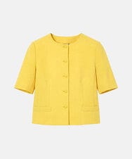 VZJGD08670 TARA JARMON(タラ ジャーモン) ヘビークレープジャケット ミモザイエロー