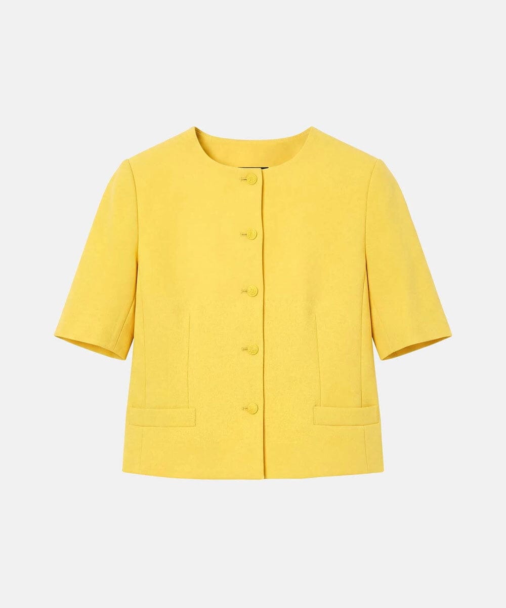 VZJGD08670 TARA JARMON(タラ ジャーモン) ヘビークレープジャケット ミモザイエロー