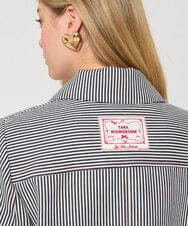 VZJGD09810 TARA JARMON(タラ ジャーモン) ストライプジャケット ネイビーブルー