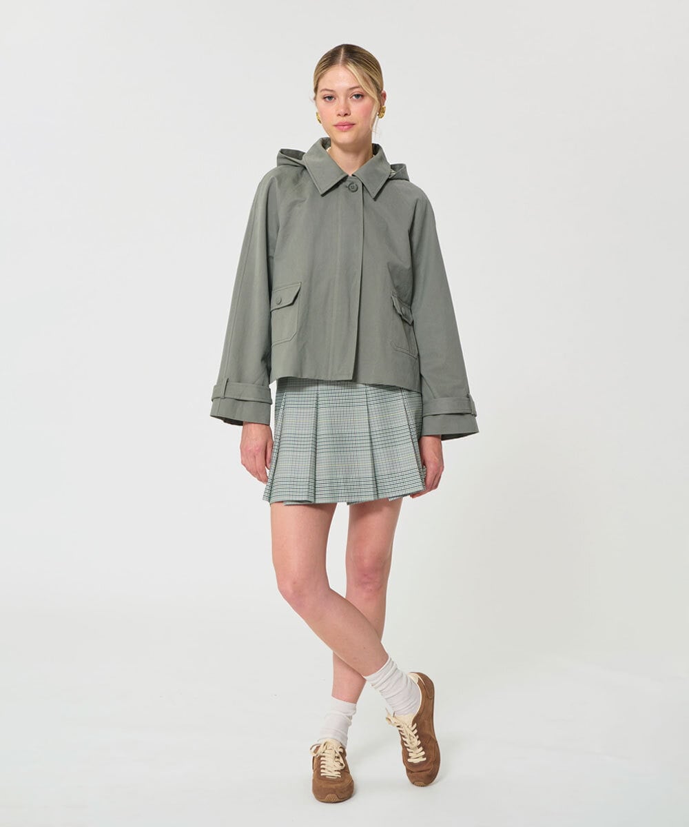 VZJGD10690 TARA JARMON(タラ ジャーモン) スポーティートレンチジャケット オリーブグリーン