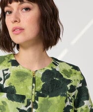 VZJGD11600 TARA JARMON(タラ ジャーモン) ペインテッドローズジャカードジャケット グリーン