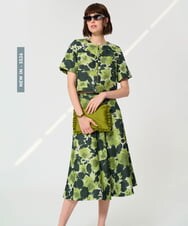 VZJGD11600 TARA JARMON(タラ ジャーモン) ペインテッドローズジャカードジャケット グリーン