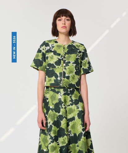 VZJGD11600 TARA JARMON ペインテッドローズジャカードジャケット