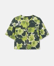 VZJGD11600 TARA JARMON(タラ ジャーモン) ペインテッドローズジャカードジャケット グリーン