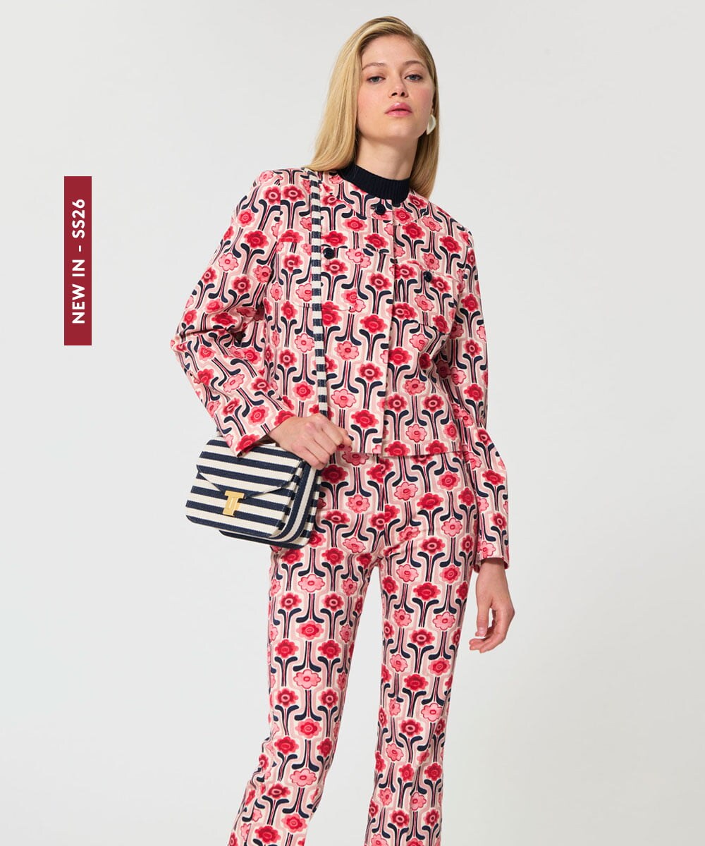 VZJGD12610 TARA JARMON(タラ ジャーモン) レトロブルームコットンピケジャケット ピンク