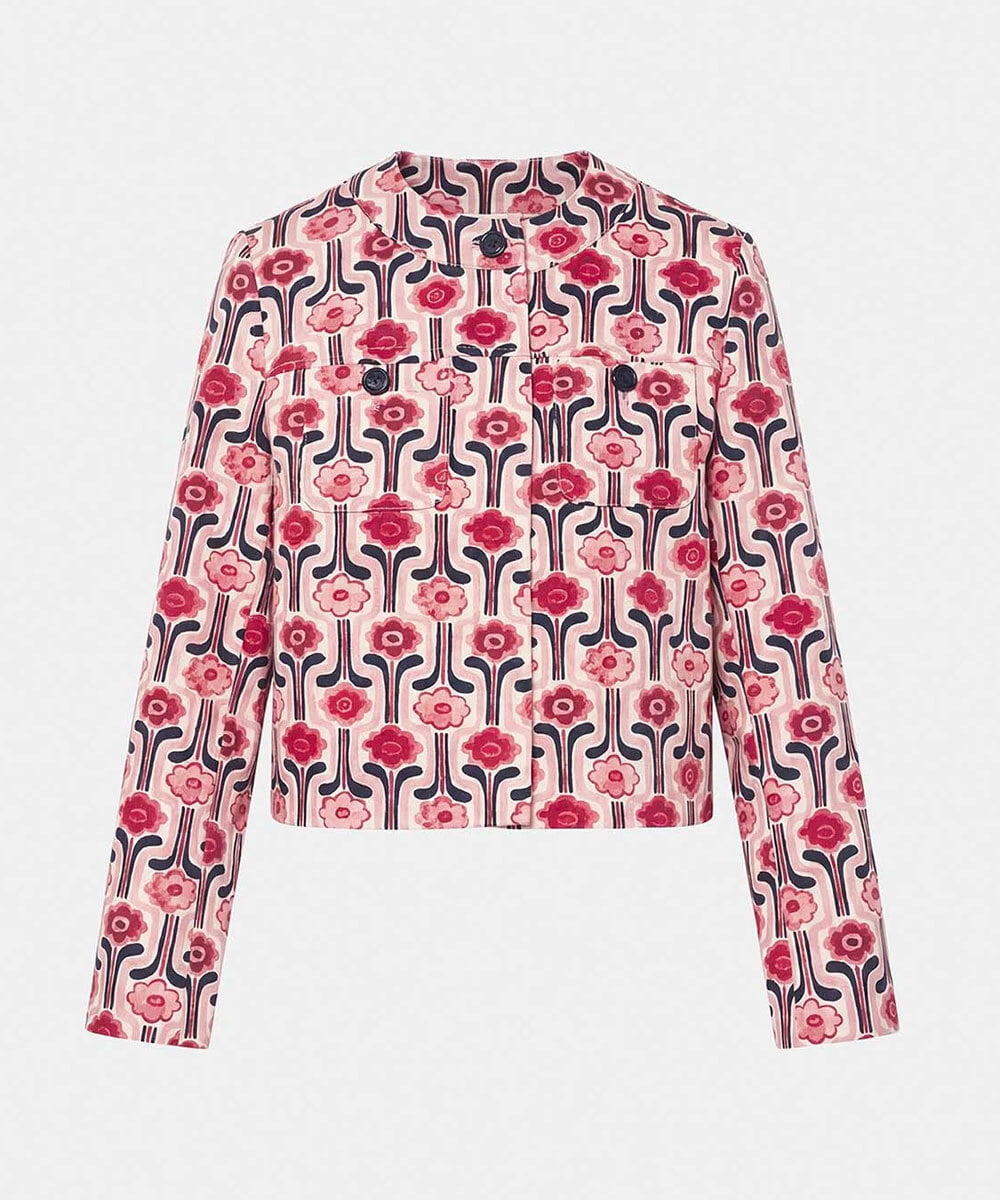 VZJGD12610 TARA JARMON(タラ ジャーモン) レトロブルームコットンピケジャケット ピンク