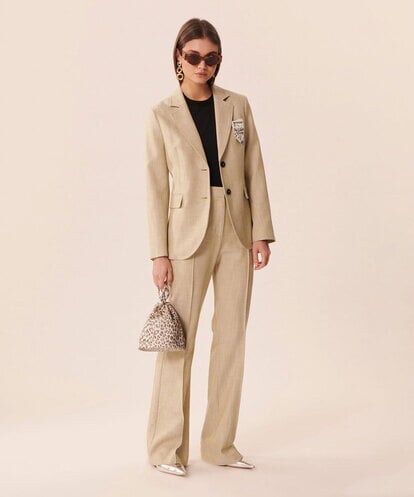 VZJGU09560 TARA JARMON Viscose suiting jacket