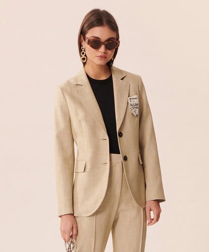 VZJGU09560 TARA JARMON Viscose suiting jacket