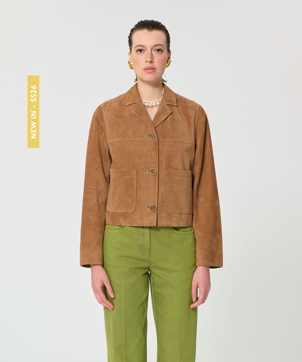 VZJYD07100 TARA JARMON(タラ ジャーモン) スエードジャケット ハニーベージュ