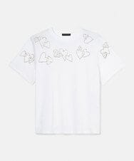 VZKAC05290 TARA JARMON(タラ ジャーモン) ハートビジューTシャツ ホワイト