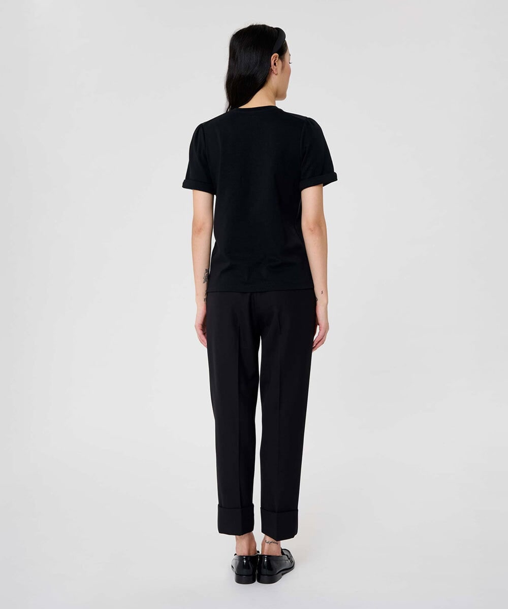 VZKAC06230 TARA JARMON(タラ ジャーモン) コットンジャージーダブルTシャツ ブラック