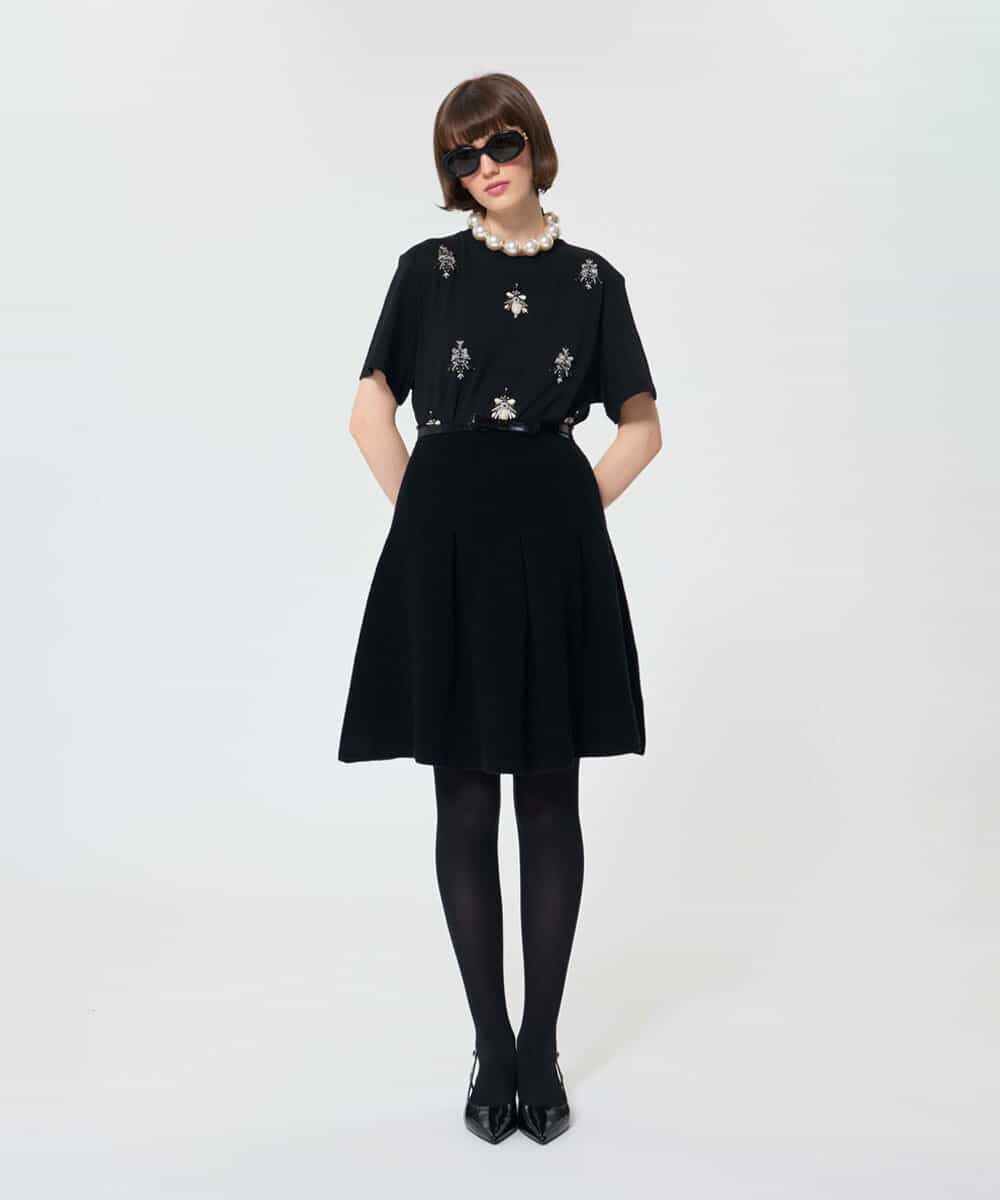 VZKAD02380 TARA JARMON(タラ ジャーモン) ダブルジャージーTシャツ ブラック