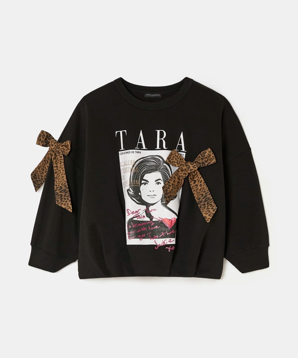 VZKAD22420 TARA JARMON(タラ ジャーモン) コットンフリーススウェット ブラック