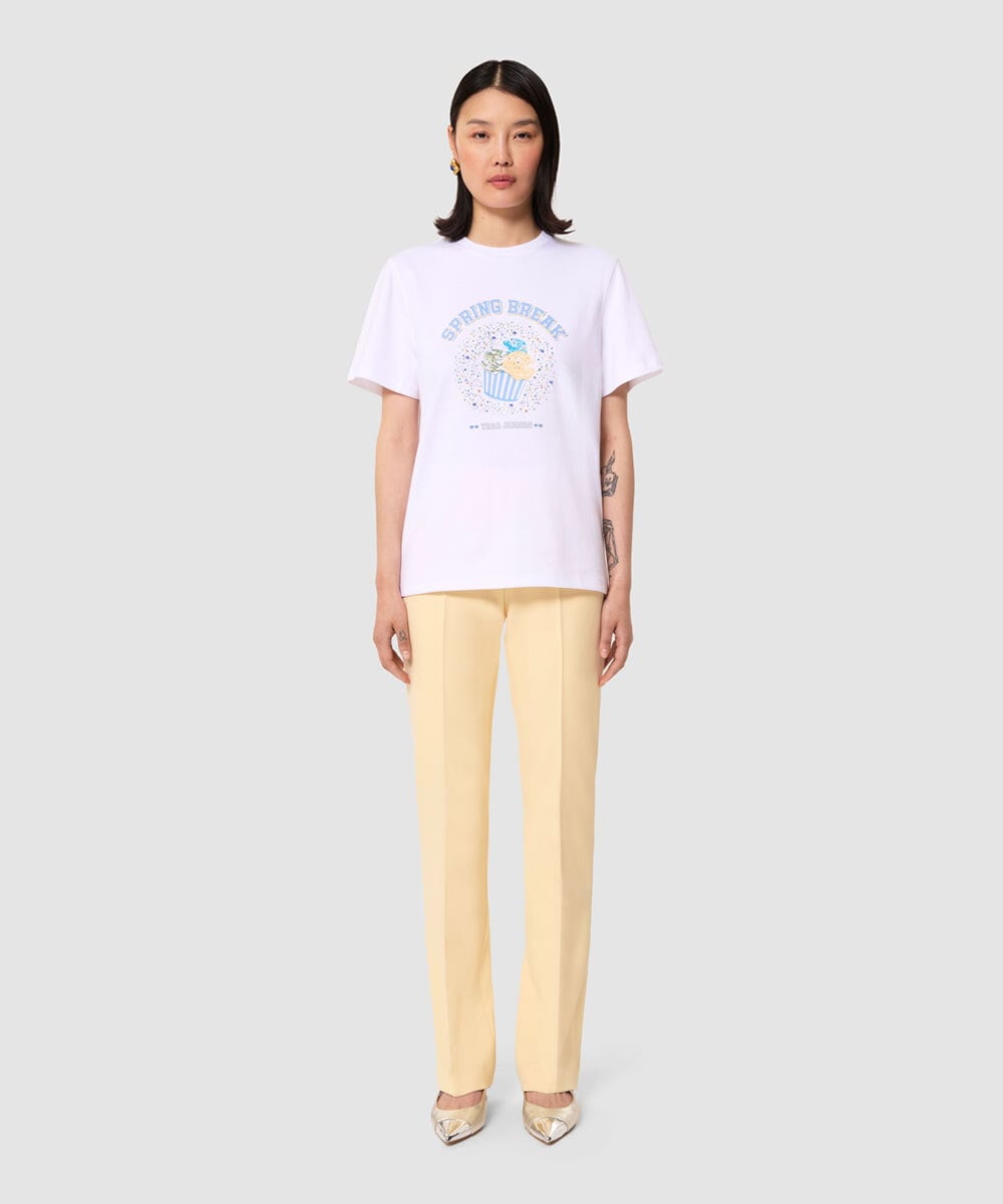 VZKGA07240 TARA JARMON(タラ ジャーモン) コットンジャージーダブルTシャツ ホワイト
