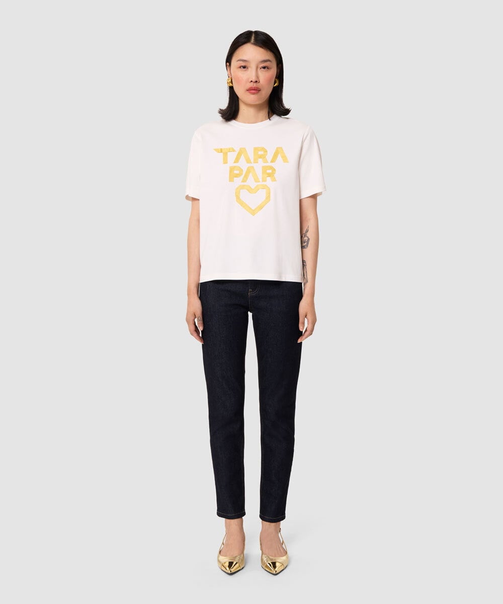 VZKGA08250 TARA JARMON(タラ ジャーモン) コットンジャージーダブルTシャツ ライトイエロー