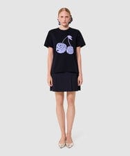 VZKGA09210 TARA JARMON(タラ ジャーモン) TARA CHERRY ジャージーTシャツ ミッドナイトブルー