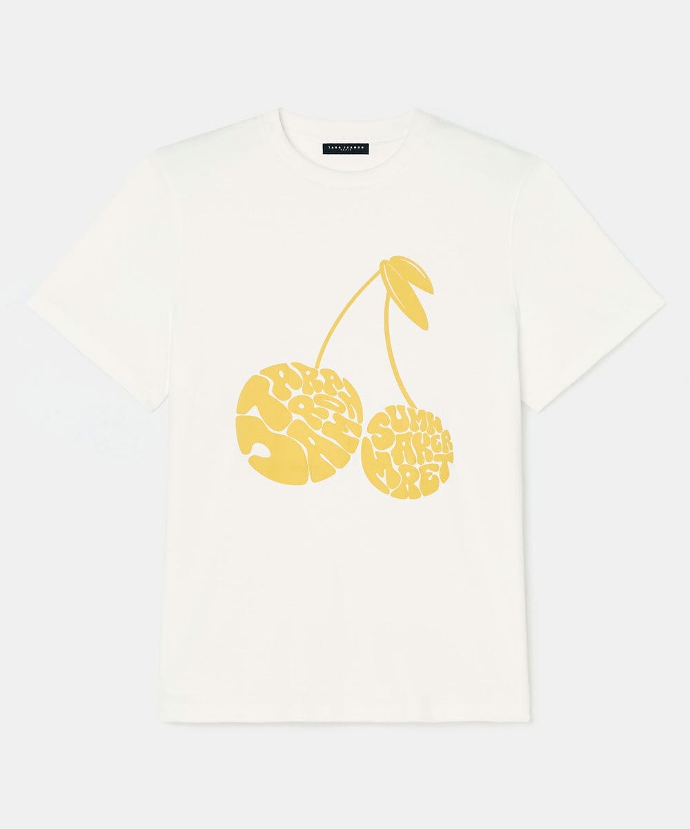 VZKGA09210 TARA JARMON(タラ ジャーモン) TARA CHERRY ジャージーTシャツ ホワイト