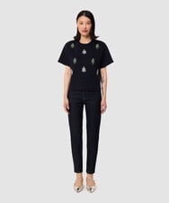 VZKGA10380 TARA JARMON(タラ ジャーモン) コットンジャージーダブルTシャツ ミッドナイトブルー