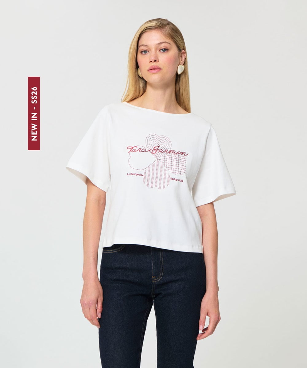 VZKGD01260 TARA JARMON(タラ ジャーモン) ソフトジャージーTシャツ ホワイト