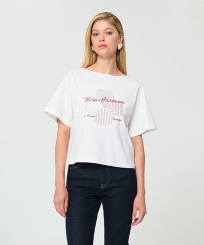 VZKGD01260  クローバーエンブロイダリーソフトジャージーTシャツ