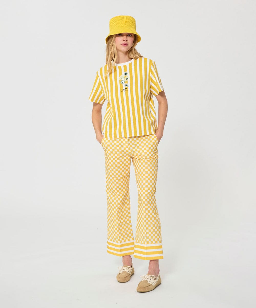 VZKGD04270 TARA JARMON(タラ ジャーモン) ソフトジャージーTシャツ ミモザイエロー