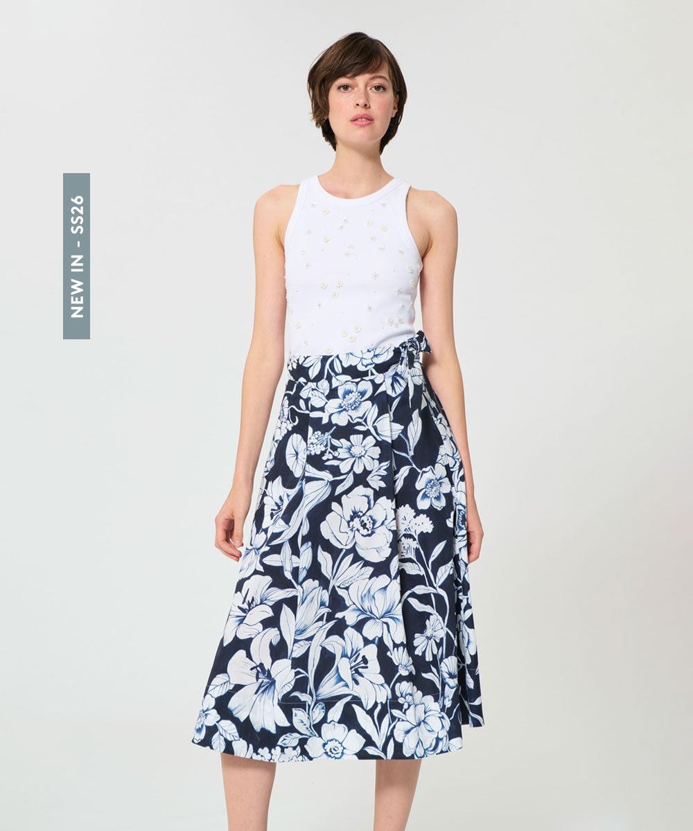 VZKGD11250 TARA JARMON(タラ ジャーモン) エンブロイダリーリブコットンカットソー ホワイト