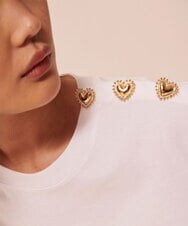 VZKGU01180 TARA JARMON(タラ ジャーモン) Mercerized cotton jersey T-shirt ホワイト