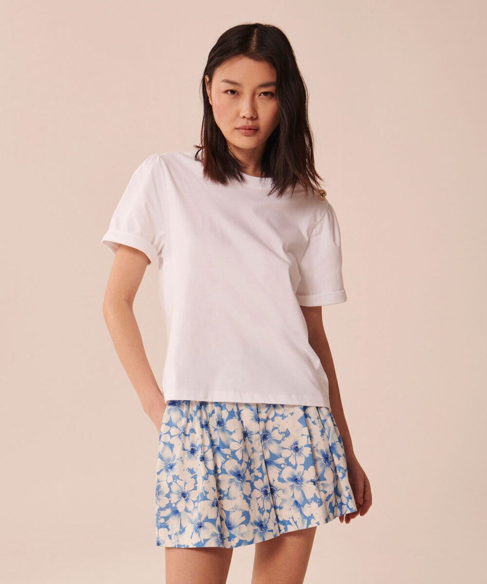 VZKGU01180 TARA JARMON(タラ ジャーモン) Mercerized cotton jersey T-shirt ホワイト