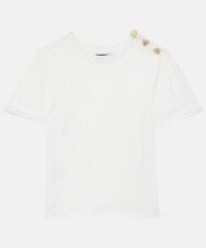 VZKGU01180 TARA JARMON(タラ ジャーモン) Mercerized cotton jersey T-shirt ホワイト