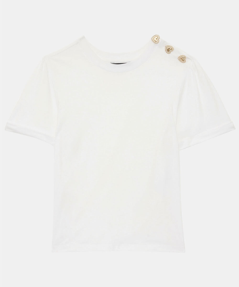 VZKGU01180 TARA JARMON(タラ ジャーモン) Mercerized cotton jersey T-shirt ホワイト