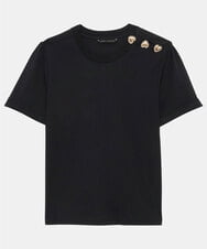 VZKGU01180 TARA JARMON(タラ ジャーモン) Mercerized cotton jersey T-shirt ブラック