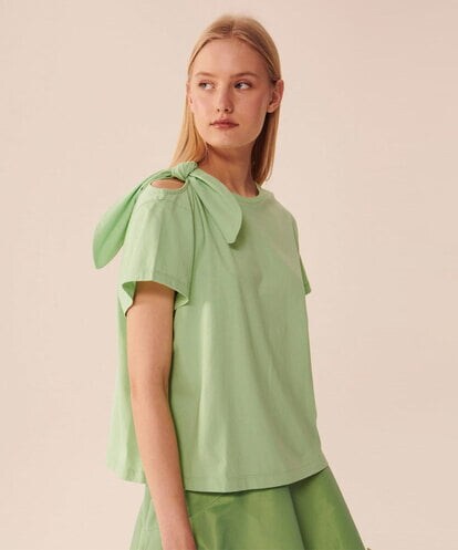 VZKGU07180  Ribbon cotton T-shirt