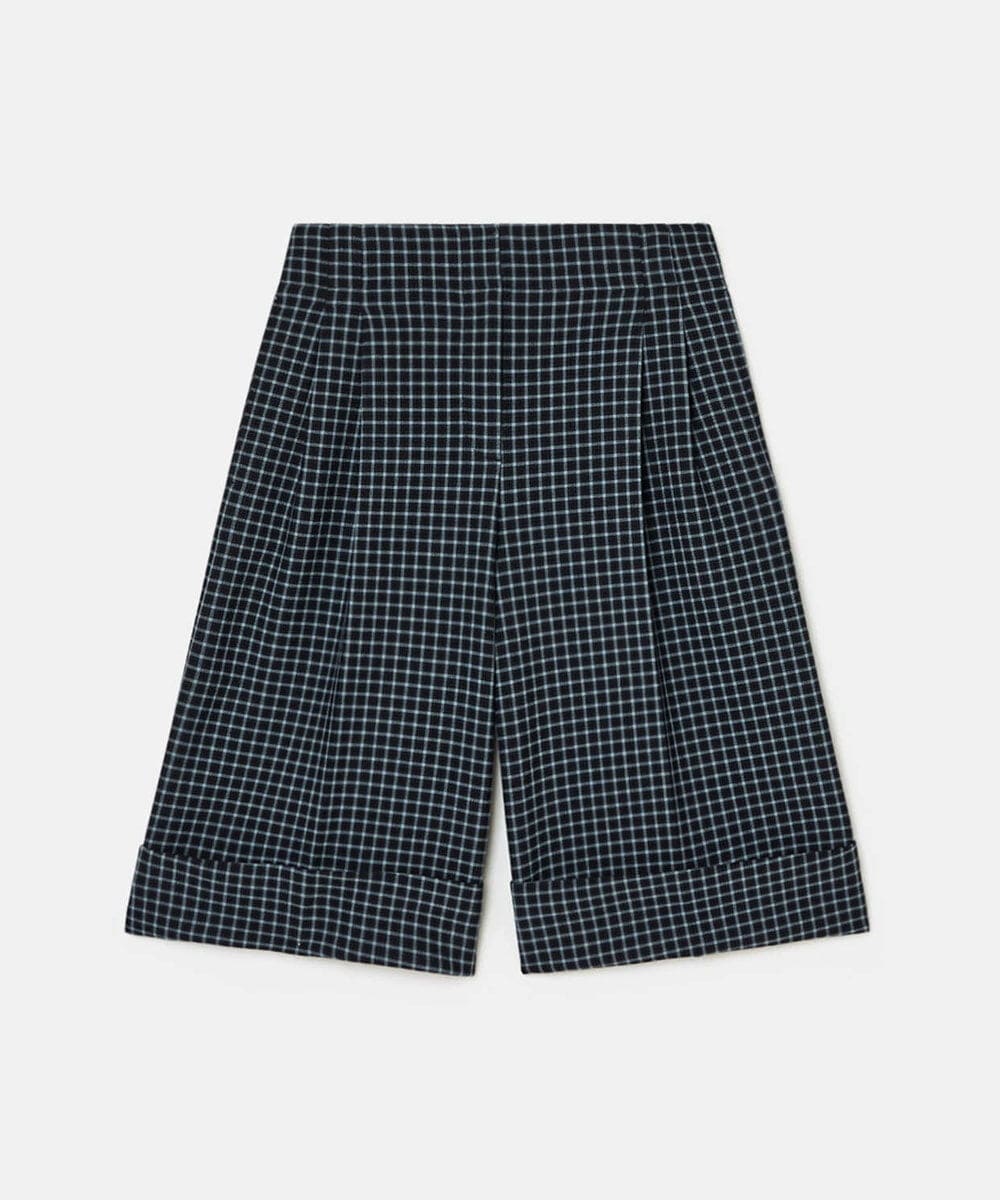 VZLAD05450 TARA JARMON(タラ ジャーモン) スモールブルーチェックハーフパンツ ネイビー