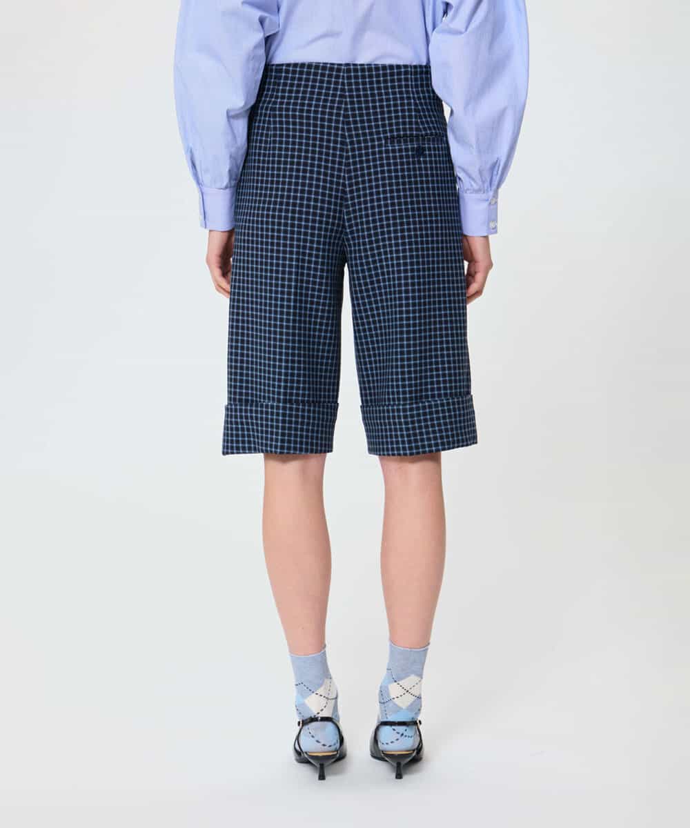 VZLAD05450 TARA JARMON(タラ ジャーモン) スモールブルーチェックハーフパンツ ネイビー