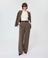 VZLAD13460 TARA JARMON(タラ ジャーモン) トーププリンスオブウェールズチェックパンツ ブラウン