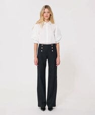 VZLAD17460 TARA JARMON(タラ ジャーモン) グレインドプードルパンツ ブラック