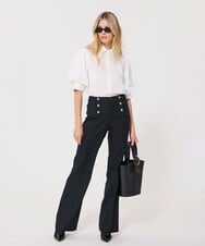 VZLAD17460 TARA JARMON(タラ ジャーモン) グレインドプードルパンツ ブラック