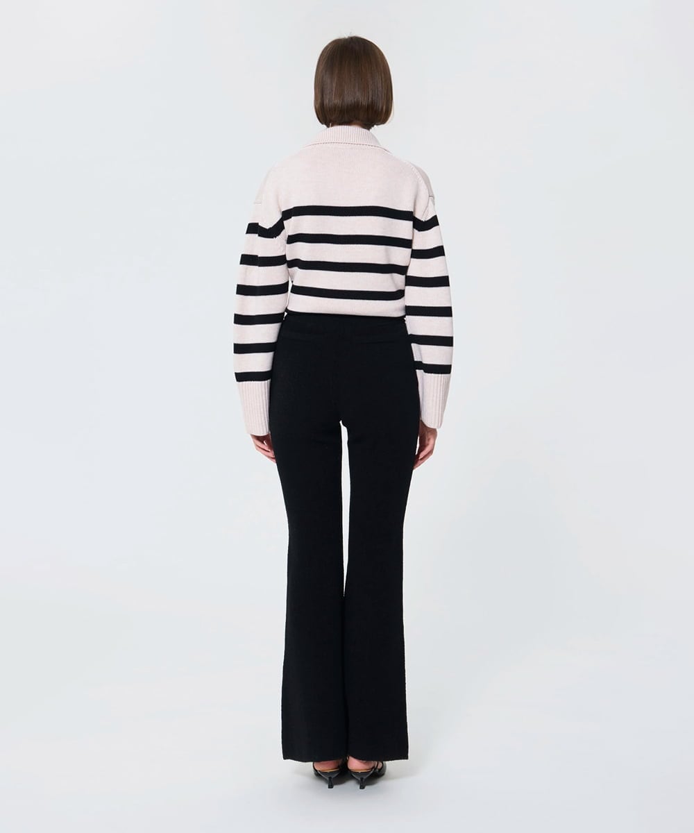 VZLAD22520 TARA JARMON(タラ ジャーモン) 【メディア着用】コンパクトカールニットパンツ ブラック