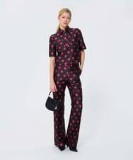 VZLAD26490 TARA JARMON(タラ ジャーモン) ポルカハートサテンパンツ ブラック