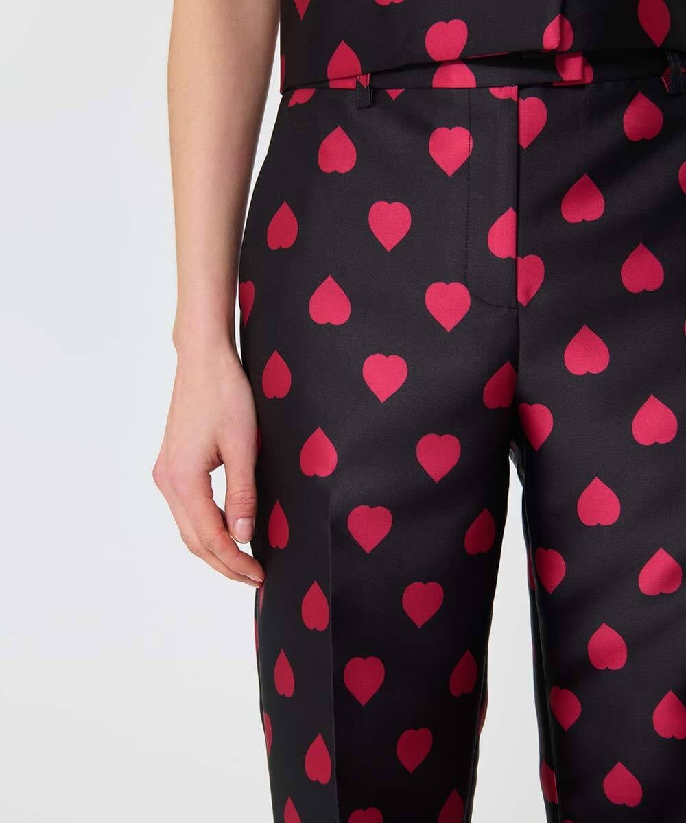 VZLAD26490 TARA JARMON(タラ ジャーモン) ポルカハートサテンパンツ ブラック