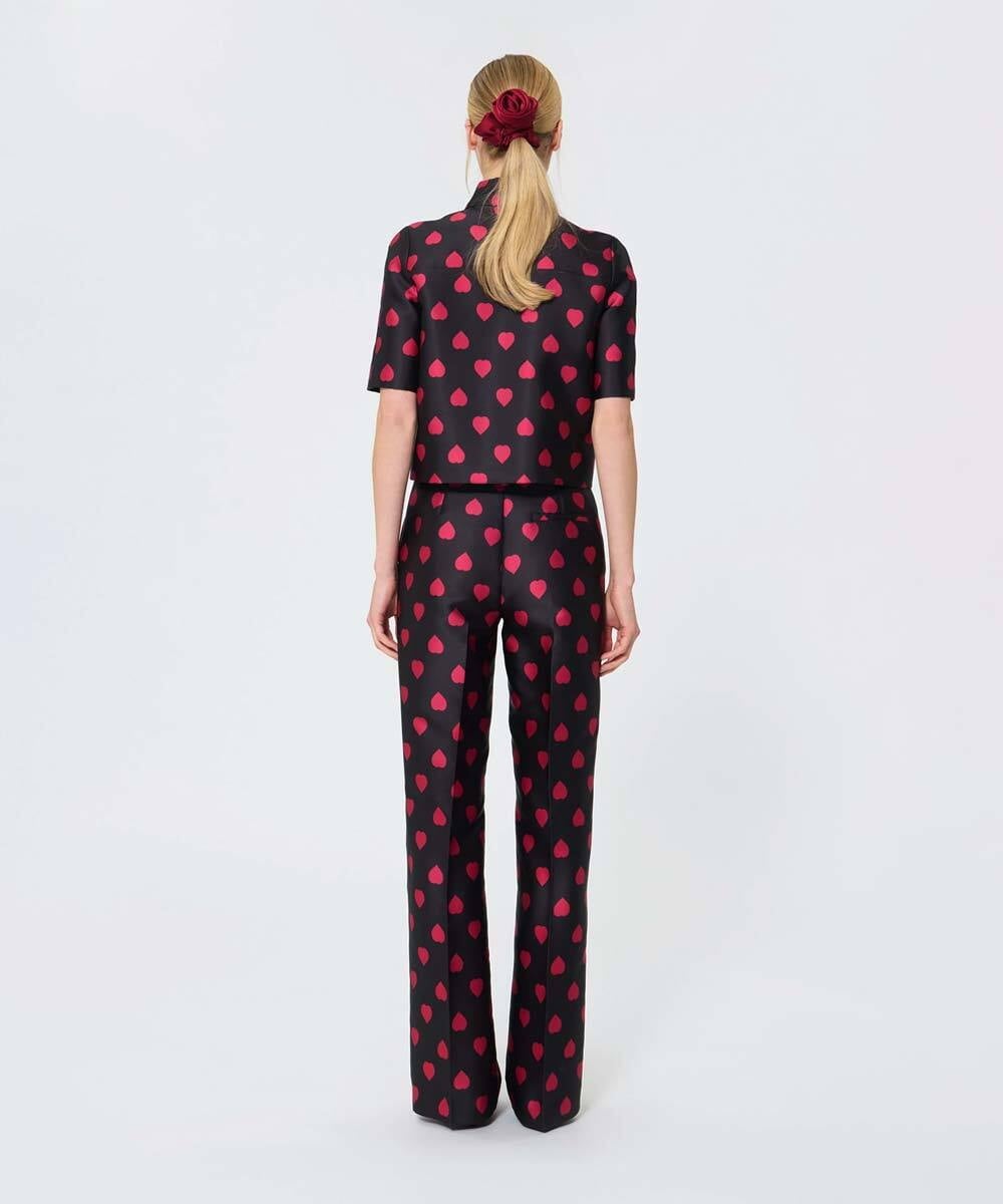 VZLAD26490 TARA JARMON(タラ ジャーモン) ポルカハートサテンパンツ ブラック