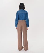 VZLAG09430 TARA JARMON(タラ ジャーモン) コットンギャバジンタックパンツ キャラメル