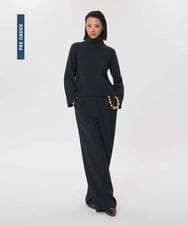 VZLAG10480 TARA JARMON(タラ ジャーモン) グレインドプードルワイドパンツ グレー