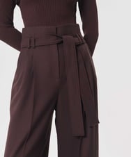 VZLAG11500 TARA JARMON(タラ ジャーモン) ハイウエストベルテッドワイドパンツ トンカ