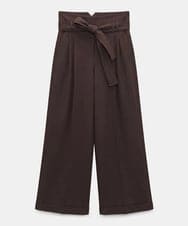 VZLAG11500 TARA JARMON(タラ ジャーモン) ハイウエストベルテッドワイドパンツ トンカ